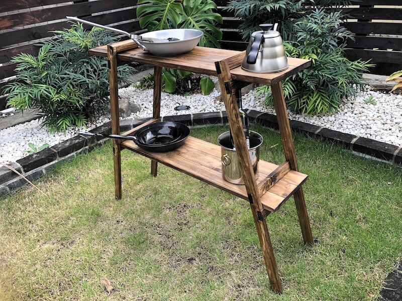 キャンプシェルフDIY　完成2
