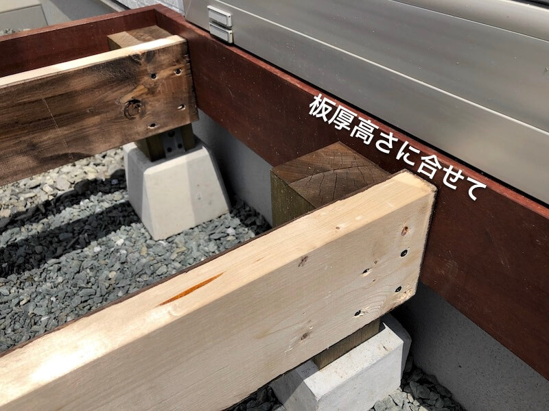 ウッドデッキ 根太制作4