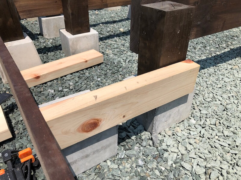 ウッドデッキ 根太制作10