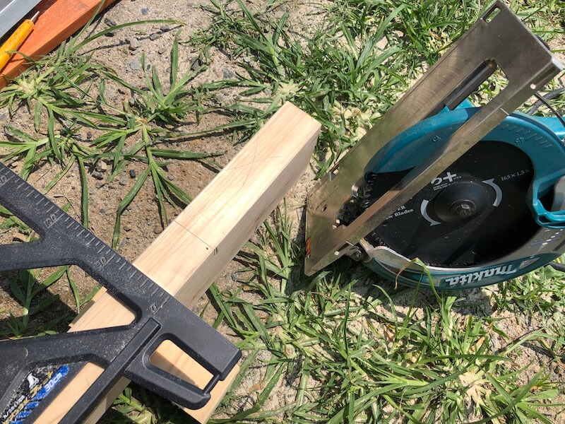 ウッドデッキ 根太制作11