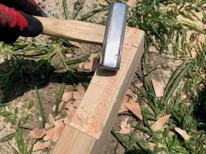 ウッドデッキ 根太制作13