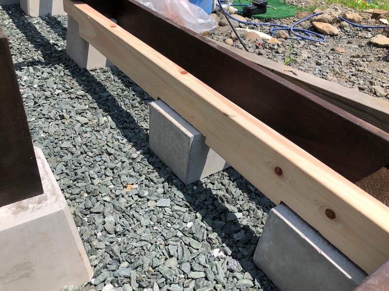 ウッドデッキ 根太制作15