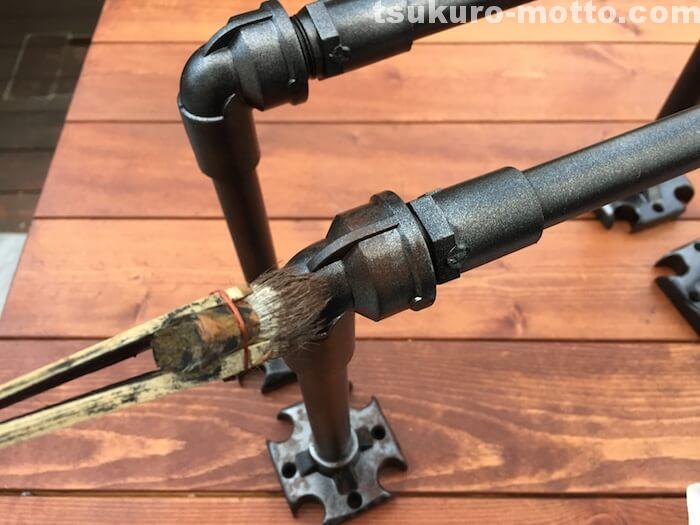 シェビーDIY　塩ビパイプ　サビ処理2