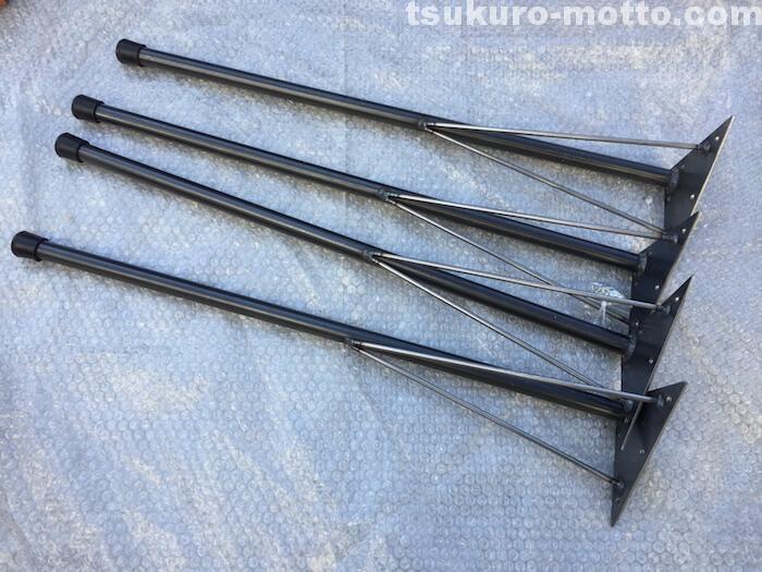 ダイニングテーブルDIY　鉄脚塗装1