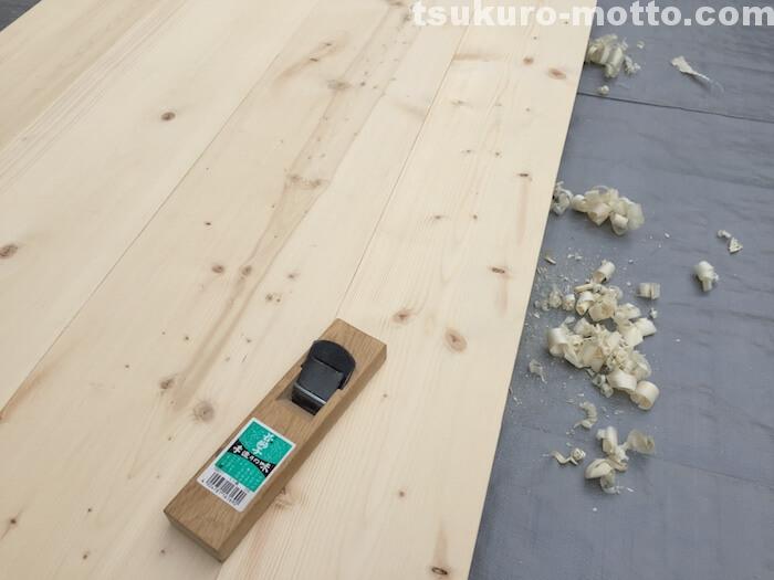 ダイニングテーブルDIY　板仕上げ2