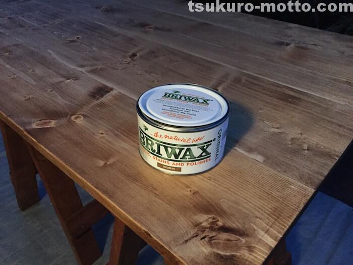 ダイニングテーブルDIY　天板塗装3