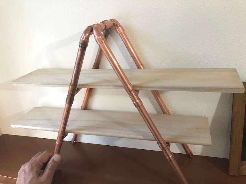 銅管ミニシェルフDIY 棚板採寸