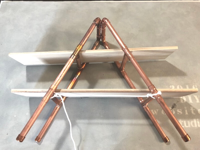 銅管ミニシェルフDIY 開き止め