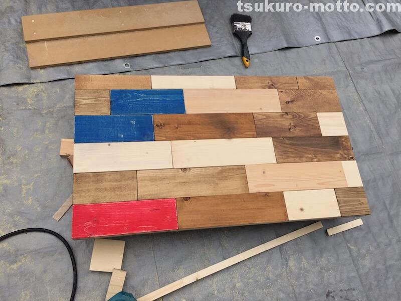 マニッシュ端材テーブルDIY　天板仕上げ3