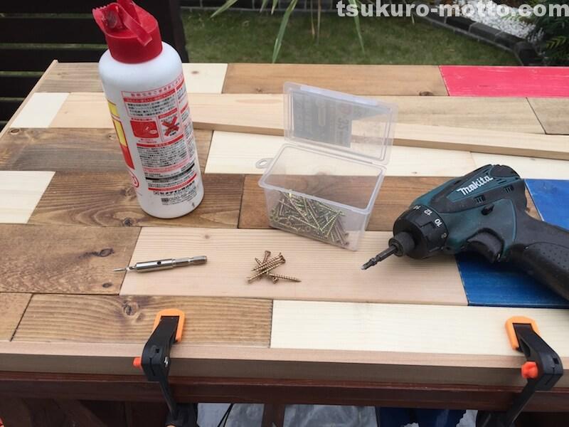 マニッシュ端材テーブルDIY　天板仕上げ5