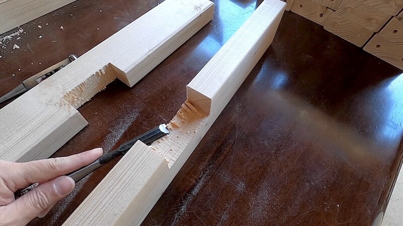 ハンガーパイプ付き男前収納DIY 加工８