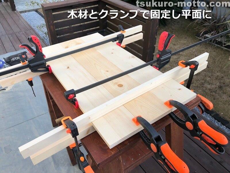 シャビーリビングテーブル　天板の製作2