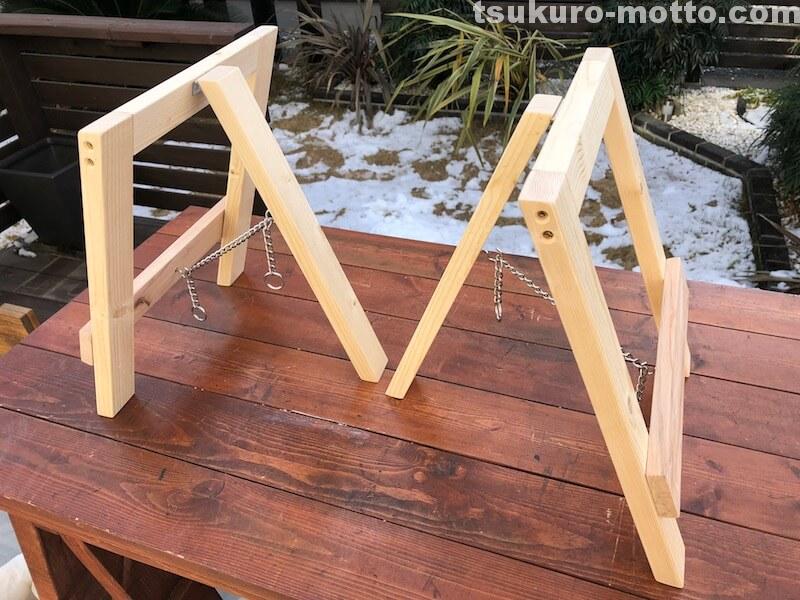 シャビーリビングテーブル　脚の製作13